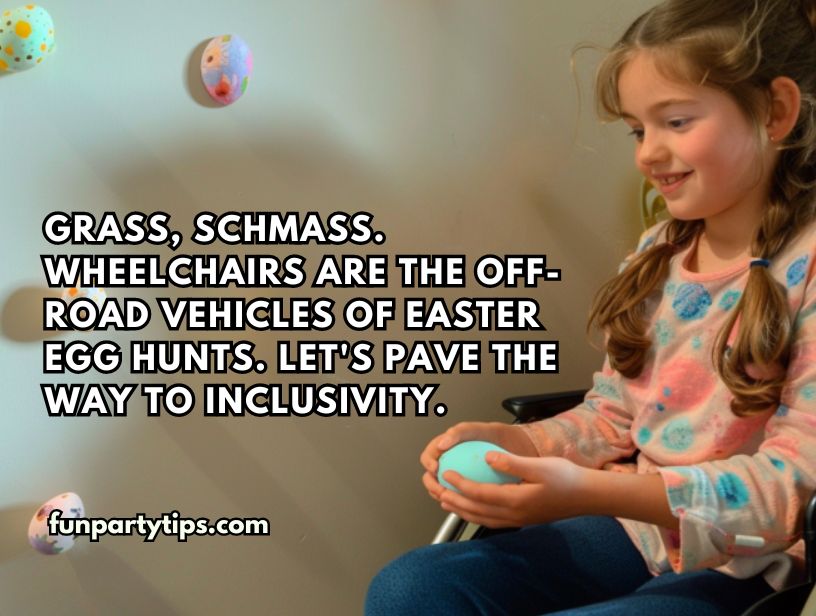 Young-girl-holding-a-decorated-easter-egg-while-sitting-in-a-wheelchair-indoors-with-flowers-in-background-inclusive-easter-egg-hunt-ideas-highlighting-accessibility.