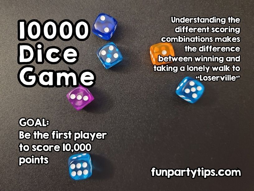 10000 Dice Game Rules and Scoring for Epic, Family Fun - Fun Party Tips