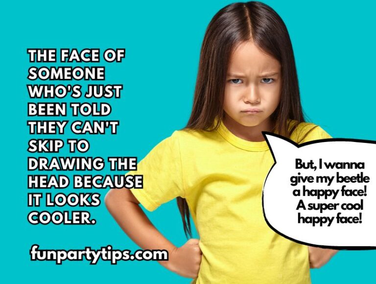 A-surprised-child’s-reaction-to-learning-they-can't-skip-to-drawing-the-beetle's-head-for-the-beetle-dice-game.-It’s-captioned-with-her-wanting-to-make-her-beetle-happy.