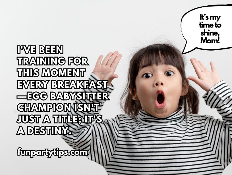 Girl-raising-hand-with-alarmed-expression-text-joking-about-training-for-Egg-Babysitter-Champion-as-a-destiny-in-Mother's-Day-minute-to-win-it-games.