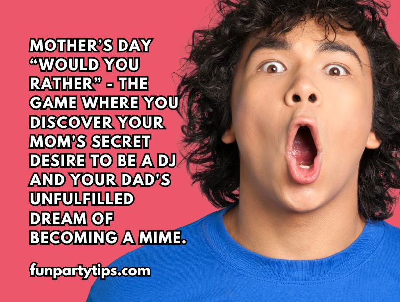 Shocked-boy-with-wide-open-mouth-discovering-mom's-secret-desire-to-be-DJ-and-dad's-dream-of-mime-Mother's-Day-Would-You-Rather-game-revelation.