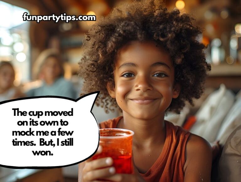A-smiling-child-holding-a-red-cup-with-a-caption-that-boasts-victory-despite-the-cup-seemingly-mocking-them,-a-testament-to-the-fun-of-the-head-shoulders-knee-cup-game.