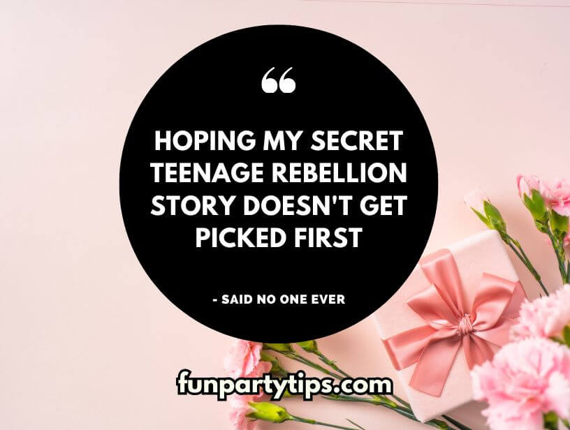 Black-circle-quote-overlay-on-pink-floral-background-with-Mother’s-Day-Bowl-Game-quip-about-secret-teenage-stories