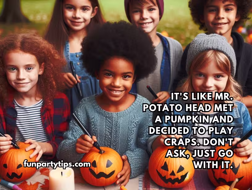 A-group-of-diverse-children-having-fun-and-decorating-pumpkins-for-the-pumpkin-dice-game-a-perfect-example-of-creative-pumpkin-games-for-fall.