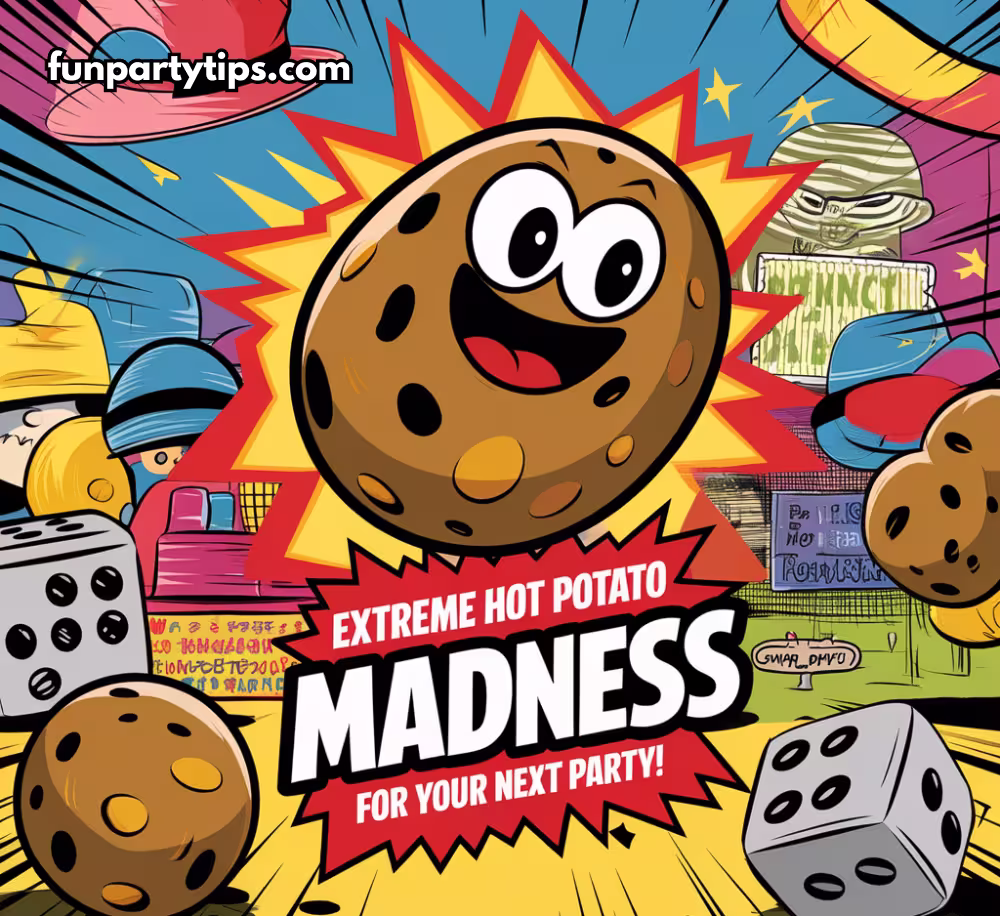 A-colorful-cartoon-potato-expresses-surprise-in-a-vibrant-comic-style-illustration-promoting-extreme-hot-potato-game-madness-for-a-fun-game-night.