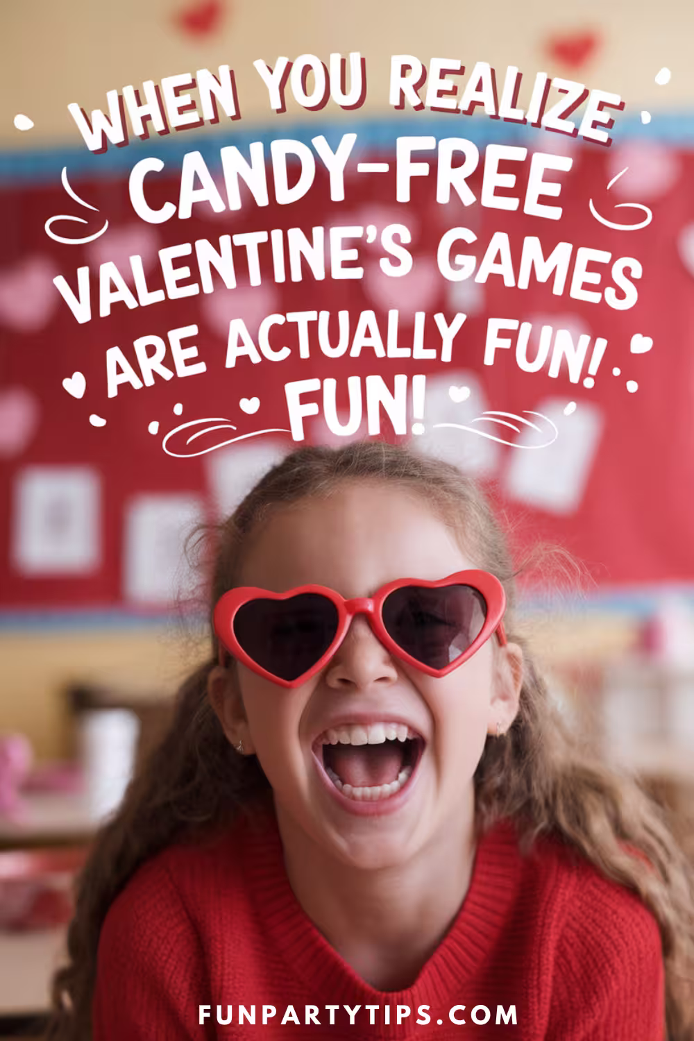 girl-wearing-heart-shaped-sunglasses-and-smiling-during-candy-free-valentine's-day-games-in-a-classroom.