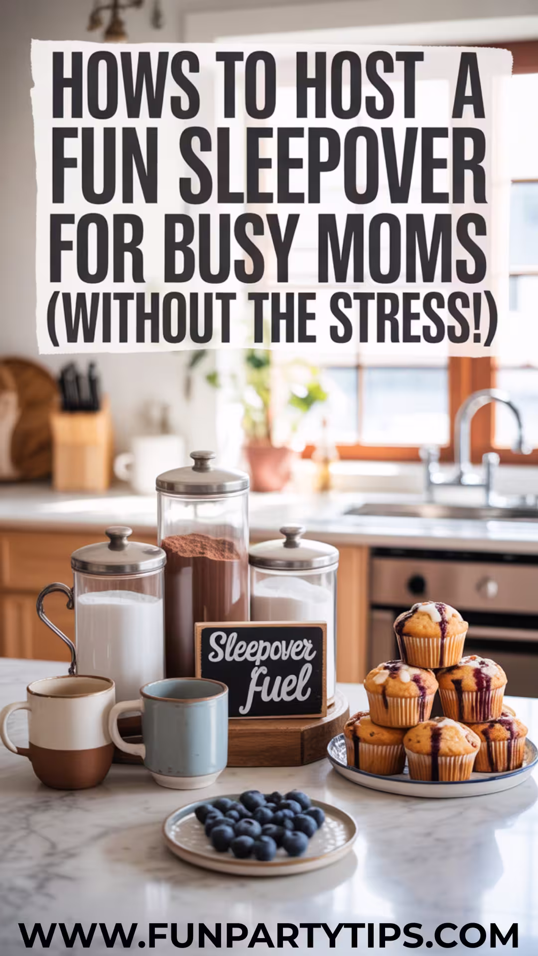 a-cozy-kitchen-setup-perfect-for-an-adult-sleepover-featuring-a-sleepover-fuel-station-with-mugs-muffins-blueberries-and-jars-of-sugar-and-cocoa—an-easy-and-inviting-way-to-prep-for-a-stress-free-slumber-party-for-grown-ups